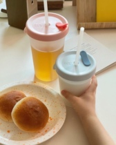 韩国制儿童吸管杯果汁牛奶水杯大容量成人饮品咖啡杯随行车载杯
