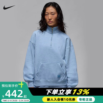 Nike耐克JORDAN女立领半拉链套头衫春新款加绒针织卫衣FD7222-436