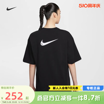 Nike耐克短袖女子大勾夏季新款OVERSIZE风宽松圆领半袖T恤HJ3947