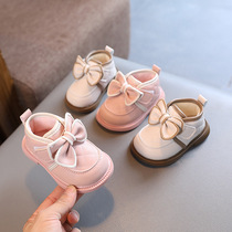 女宝宝鞋子软底小皮鞋0-1-2岁3女童靴子秋冬季棉鞋公主鞋女宝短靴