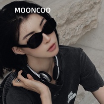GM墨镜韩版复古猫眼黑色女士圆脸高级感太阳镜防晒防紫外线曲面屏