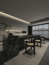 新中式黑胡桃实木茶桌椅组合办公室别墅设计师岩板泡茶桌高端定制