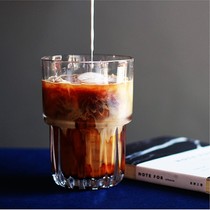 冰拿铁杯冰咖啡玻璃杯 精酿啤酒杯耐高温冷热 家用创意玻璃水杯