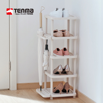 tenma天马株式会社多功能鞋架5层窄款有挂钩带雨伞沥水架鞋架