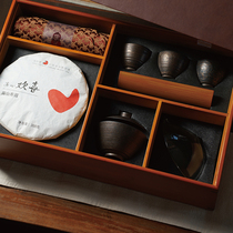 竹制茶具茶饼套装组盒礼盒茶叶包装高档茶室定制茶具通用饼茶包装