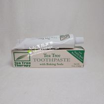 现货美国Tea Tree天然茶树油牙膏含小苏打改善蛀牙牙菌斑牙垢142g