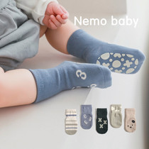 婴儿袜子春秋季薄款0纯棉6防滑袜12个月宝宝学步鞋儿童地板袜1岁3