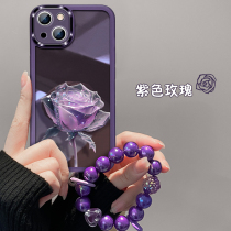 紫色玫瑰花适用华为nova11手机壳荣耀90新款p40pro自带镜头膜mate50女nova9/8/7se个性畅享60x创意30pro+简约