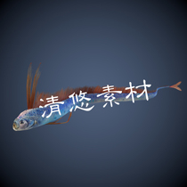 海洋动物鱼类细尾带鱼模型c4d fbx格式文件骨骼绑定带动画 A195