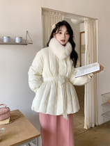 羽绒服女2023年冬新款韩版小个子高级感磁吸狐狸毛围脖中长款外套