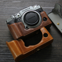 适用Fujifilm/富士X-T4相机包 xt4半套底座 复古皮套手柄XT5保护