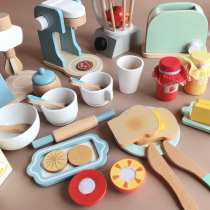 木质儿童过家家玩具面包机烤箱咖啡机宝宝扮家家厨房玩具男女孩