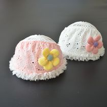 婴儿护头卤门帽发带女宝宝公主风夏季薄款胎帽新生儿0到3个月纯棉