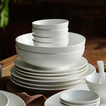 碗碟套装家用餐具碗具饭碗盘子白色碗盘碗筷轻奢高级感简约餐盘