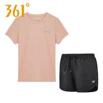 361运动套装女2024夏季新款跑步两件套361度透气短袖t恤速干短裤
