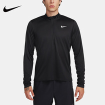 Nike耐克半拉链套头衫男子新款健身训练运动服黑色长袖T恤FQ2495