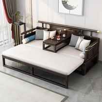 新款新中式实木沙发床两用罗汉床推拉床折叠小户型三人位沙发客厅