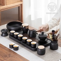 整套功夫茶具套装黑陶茶壶茶杯小套家用会客盖碗泡茶用品现代简约