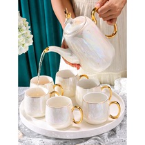 GJU8轻奢陶瓷茶具套装家用水杯茶杯待客杯子欧式茶壶结婚陪嫁