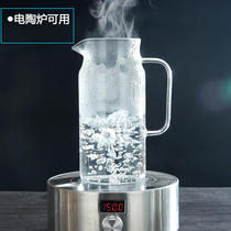 不锈钢盖高硼硅玻璃冷水壶 大容量凉白开水壶 家用果汁冷饮壶