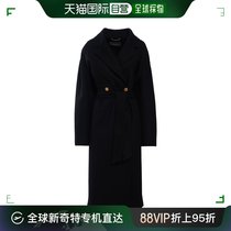 香港直邮Versace 范思哲 女士 系腰带双面羊毛中长大衣