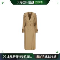 【99新未使用】香港直邮Gucci 古驰 女士 褶皱细节束腰大衣 74631