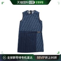 香港直邮Fendi 芬迪 女童 标志图案连衣裙童装 JFB655AQSL