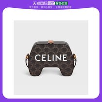 欧洲直邮预售两周Celine思琳TRIOMPHE控制器包棕色帆布小牛皮
