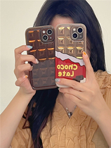 日韩ins趣味小众巧克力格子适用苹果14手机壳iPhone13ProMax新款12防摔13pro硅胶11女款14pro个性创意保护套