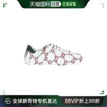 【99新未使用】香港直邮GUCCI 古驰 男士白色印花皮革休闲鞋 4970