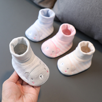 新生婴儿袜春秋冬季不掉0-3-6-12个月男女宝宝防掉软底学步棉布鞋