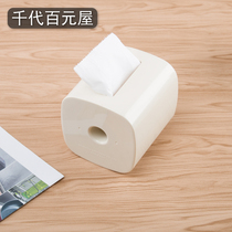 日本进口家用塑料纸巾盒卷纸筒桌面创意抽纸筒纸抽盒竖放卫生纸盒