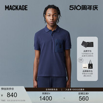 色彩意趣系列-MACKAGE男士 NEWMAN棉质POLO衫短袖T恤拉链口袋