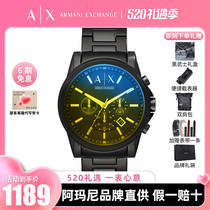 [品牌直供]Armani阿玛尼手表男正品时尚休闲黑武士钢带手表AX2513