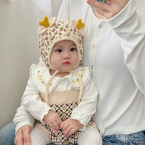 婴儿帽子秋冬款女宝宝韩版洋气可爱公主包头帽新生女童护耳宫廷帽