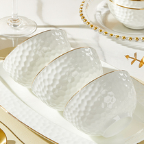 陶瓷碗家用欧式金边轻奢简约的可微波餐具2024新款碗盘碟组合套装