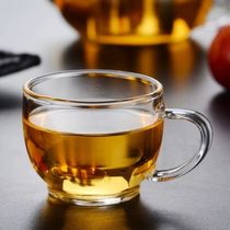 加厚耐热透明玻璃品茗杯小茶杯带把杯功夫茶具套装家用水杯子茶碗