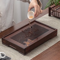 竹制茶盘家用简易竹托盘功夫茶具沥水长干泡盘小型储水式茶海茶台