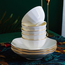 盘子创意套装个性菜盘组合餐盘碗碟套装家用欧式异形骨瓷高档餐具