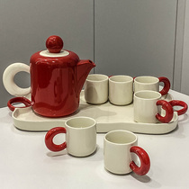 创意陶瓷水具套装耐热冷水壶茶壶水杯茶杯家用客厅喝水杯子高颜值