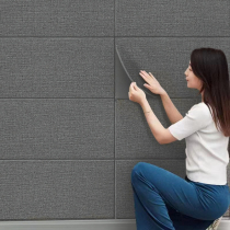 加厚亚麻3d立体自粘墙贴防水防潮房间墙面装饰壁纸背景墙纯色贴纸