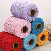 4毫米彩色棉线diy手工编织绳编织线挂毯壁毯材料包绳子棉绳编绳w