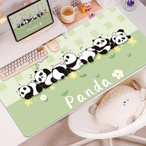 熊猫鼠标垫超大电脑桌垫办公键盘垫花花萌兰周边护腕工位桌面垫子