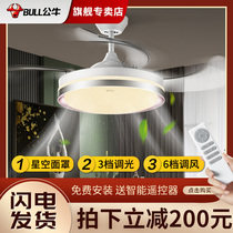 公牛led风扇灯具家用现代简约客厅餐厅吊扇灯隐形电遥控风扇灯F07