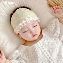 婴儿发带新生儿护囟门帽子女宝宝发饰小公主头饰防受凉遮脑门凉帽