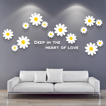 镜面亚克力3d立体雏菊小花朵北欧温馨卧室店铺布置墙贴纸墙壁装饰