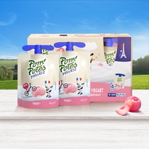 pompotes法国原装进口法优乐儿童蜜桃味酸奶1-3岁宝宝零食85g*10