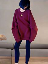 韩版设计感高街长袖卫衣女秋季新款休闲宽松百搭慵懒风中长款上衣
