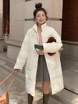 韩版羽绒棉服女款冬季中长款立领宽松加厚过膝面包服外套棉衣棉服