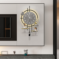 网红轻奢家用挂钟客厅2023新款静音大气钟表创意餐厅时钟挂墙装饰